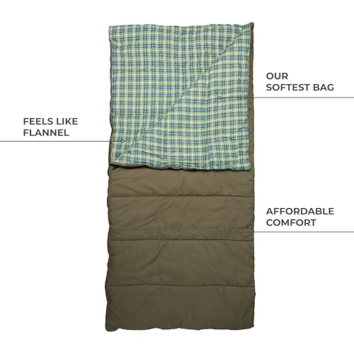 TETON Evergreen flannel lining for cozy warmth at night.