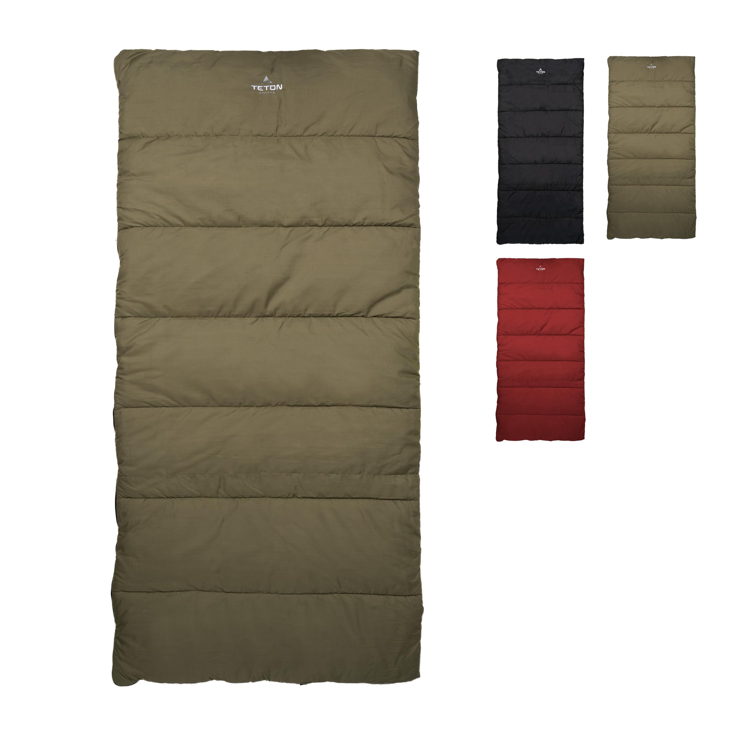 TETON Evergreen sleeping bag olive closed keeps you warm on cool nights