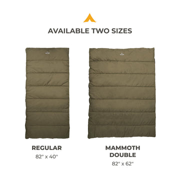 TETON Evergreen sleeping bag set up on a campsite for a night outdoors.