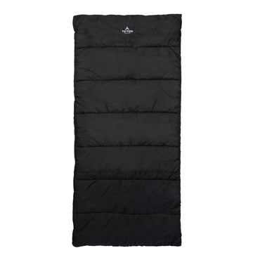 TETON Evergreen sleeping bag with spacious fit for relaxed camping comfort.