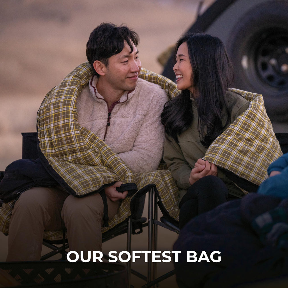 TETON Evergreen sleeping bag displaying durable shell in rugged outdoor use.