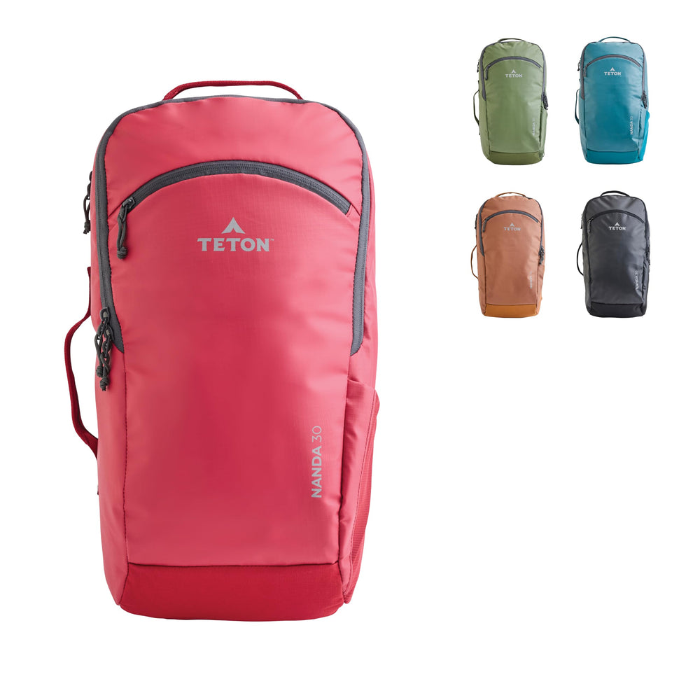 TETON Nanda 30L backpack front view showing compact travel design for all travelers