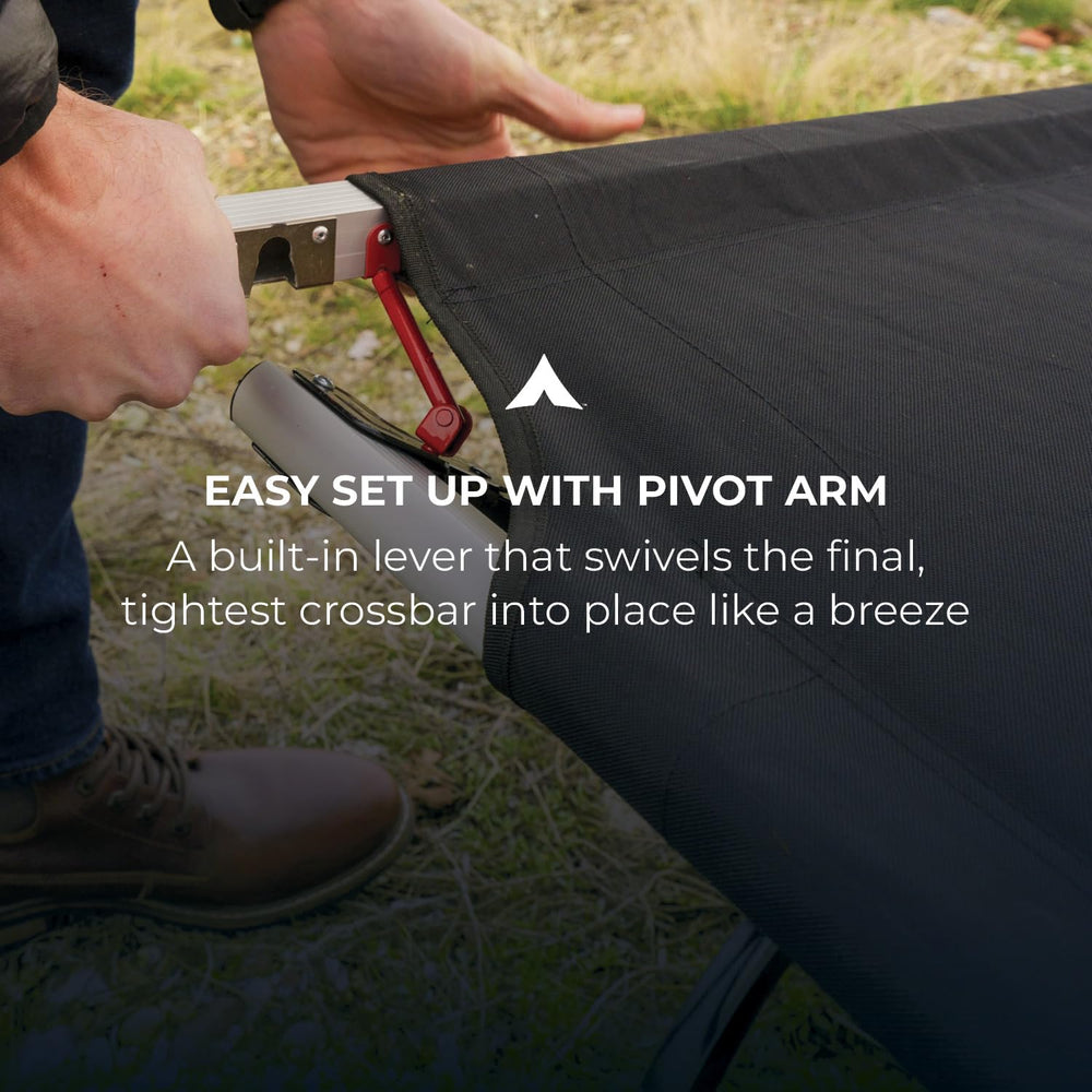 TETON Outfitter cot folded compactly for transport