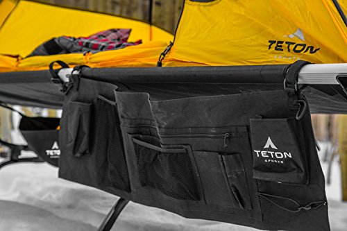 TETON Outfitter XXL cot compatibility example showing cohesive base camp organization.
