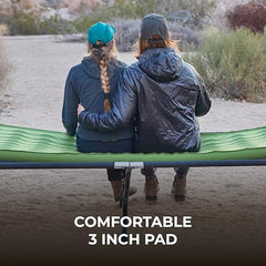 Storage bag and shoulder strap enable easy transport of the sleeping pad.