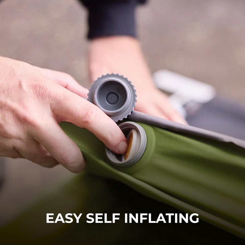 Compact storage ready for lightweight packs after a restful night outdoors.
