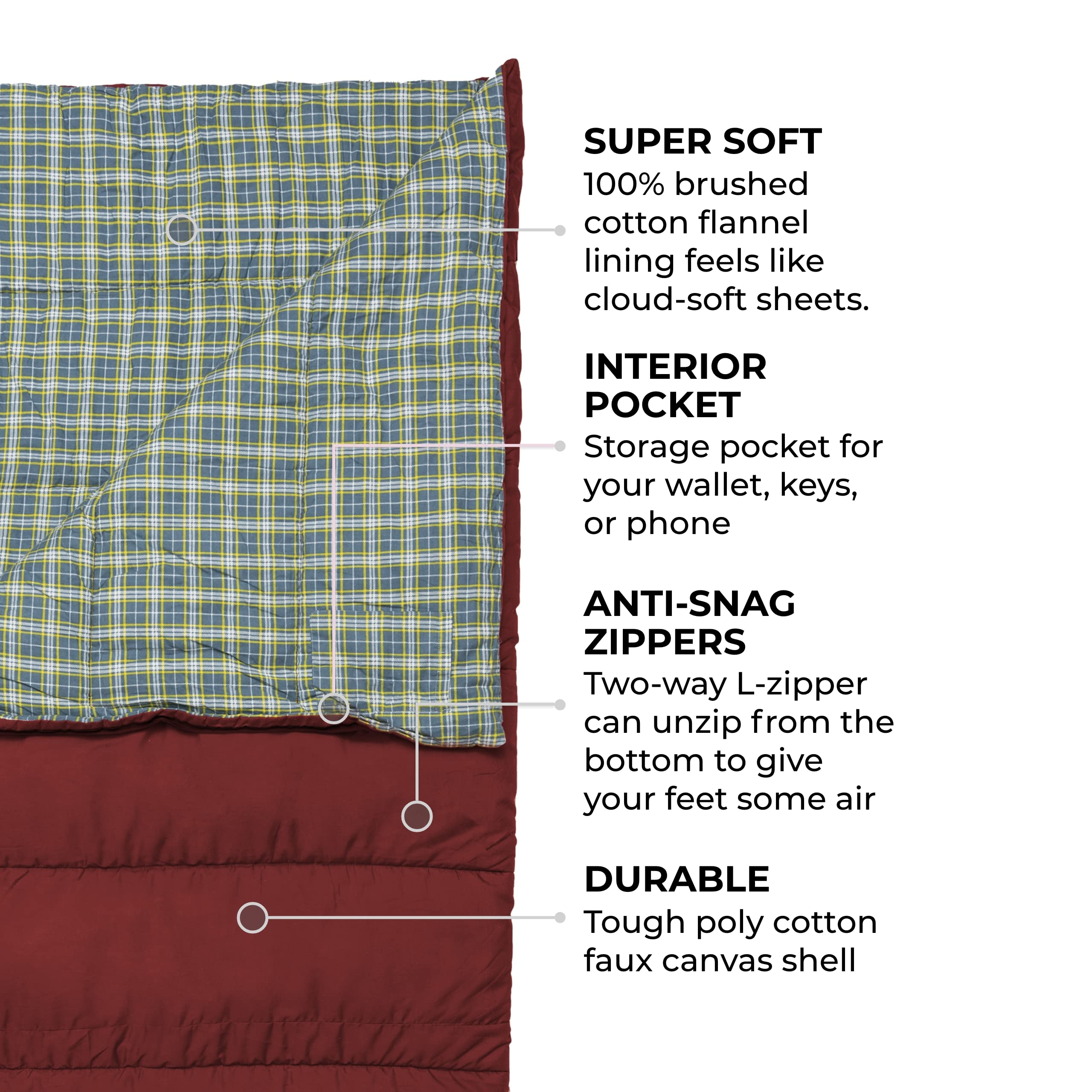 Evergreen interior phone pocket keeps essentials within reach on trips.