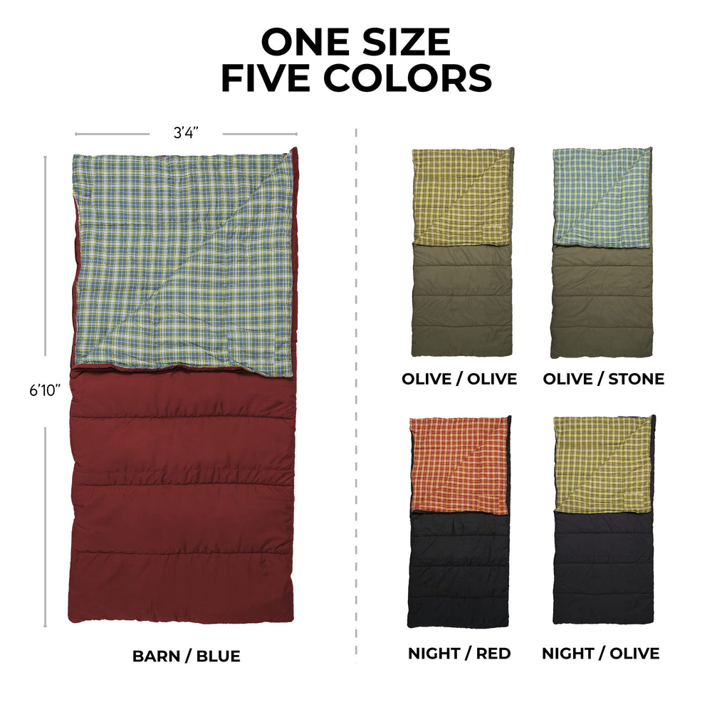 Evergreen Mammoth size provides two-person comfort for chilly outdoor nights.