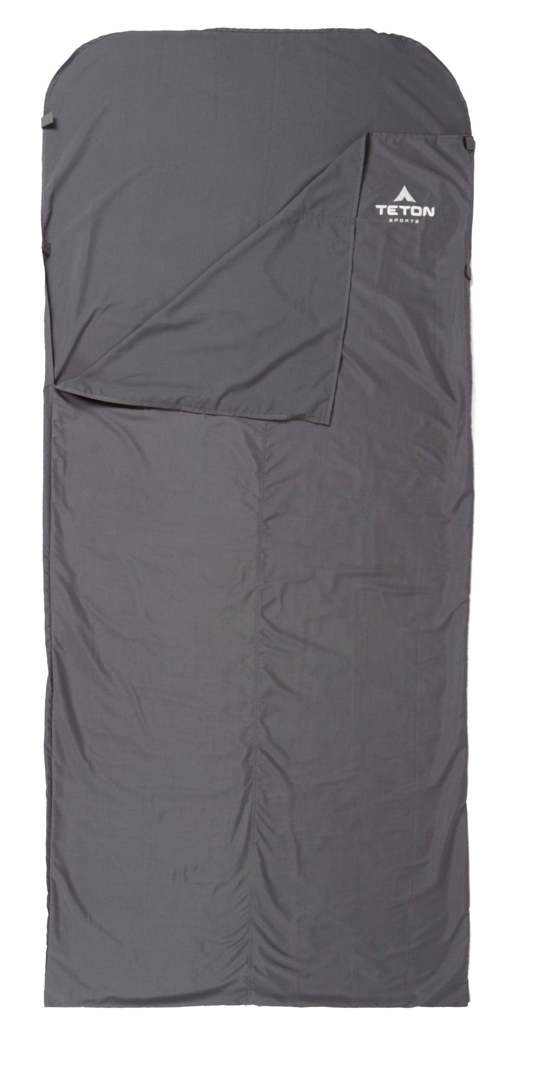 TETON Sports Sleeping Bag Liner packaged closeup showing durable, washable fabric.