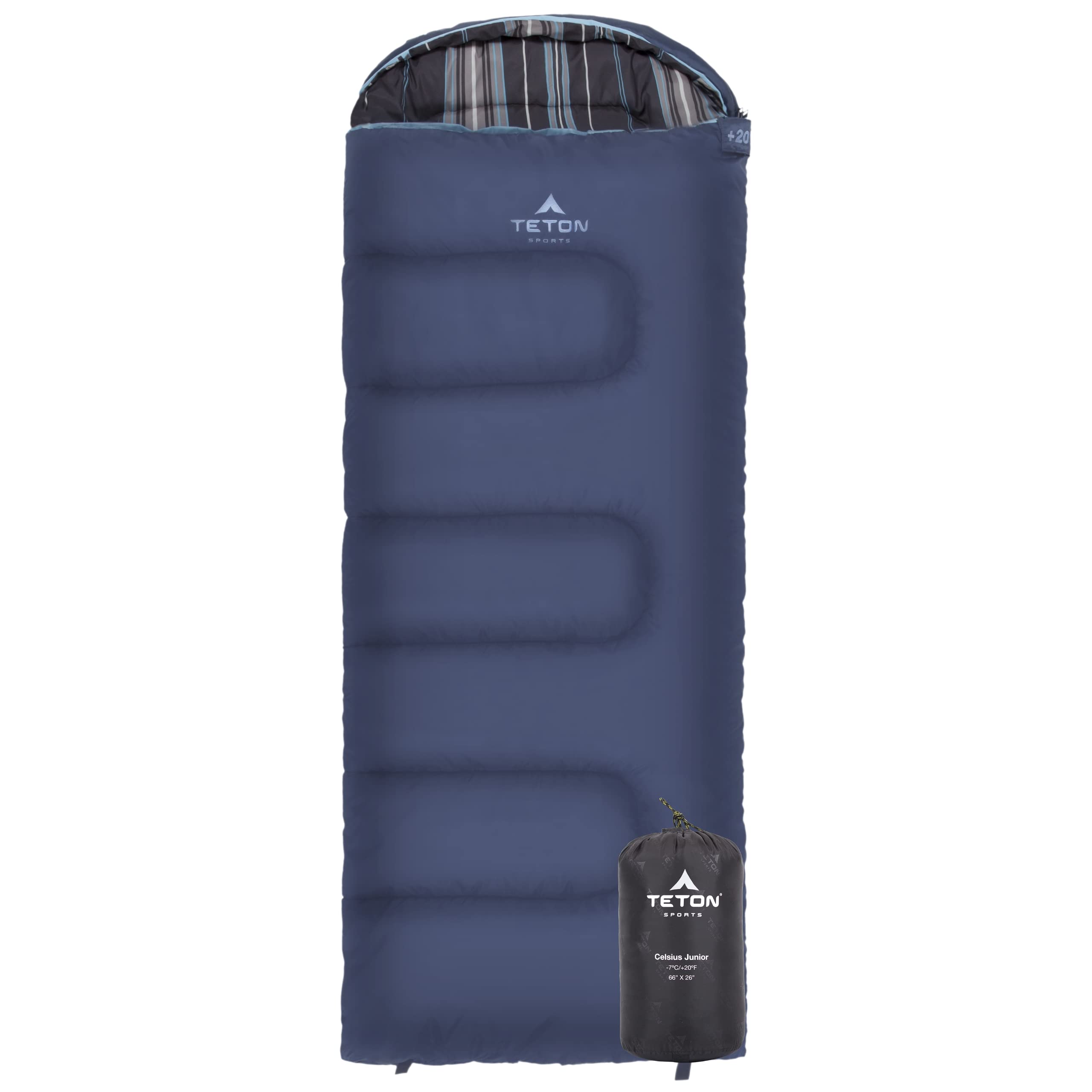 TETON Sports Teton Junior front view shows warm, kid-friendly camping sleeping bag.
