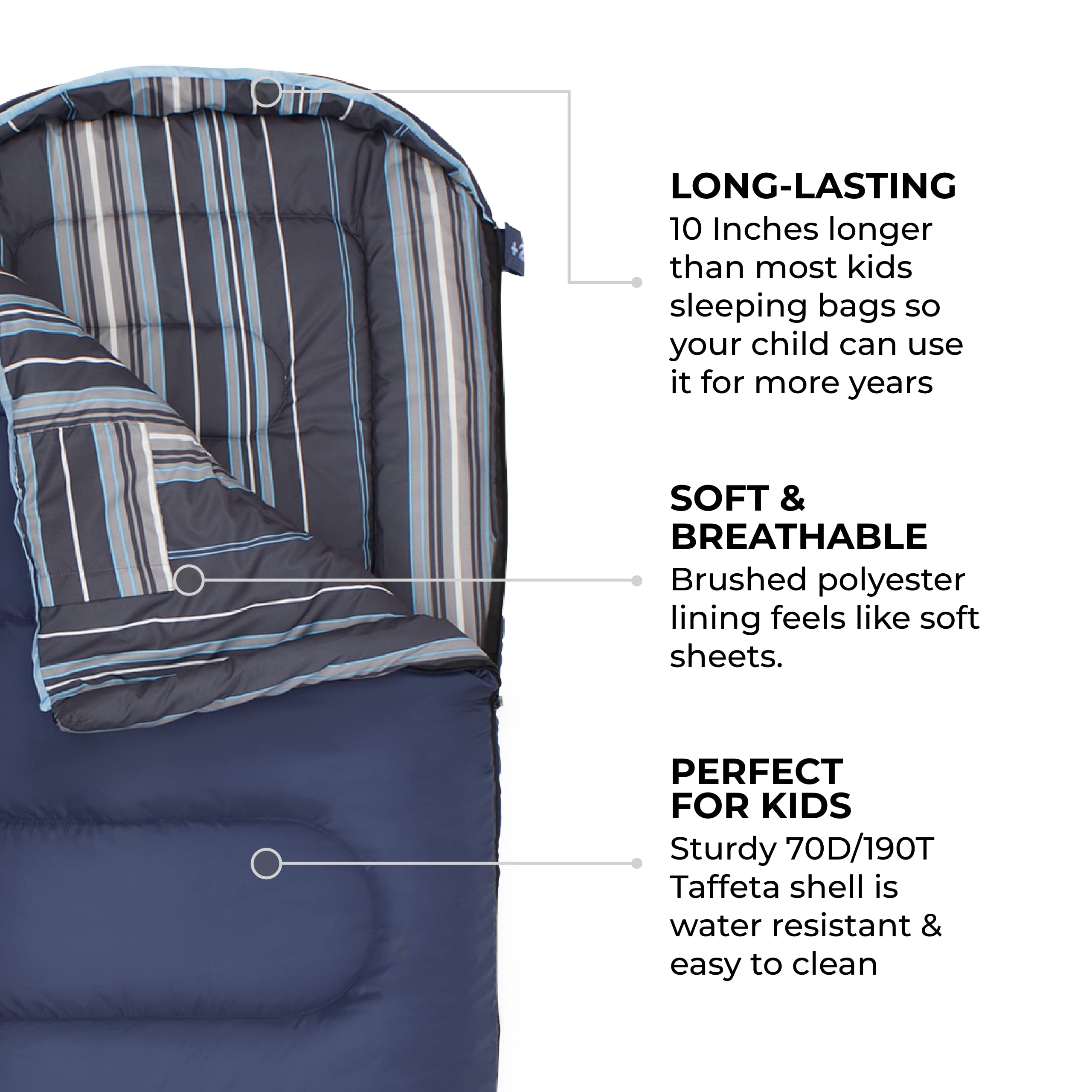 TETON Sports Teton Junior full-length zipper for reliable warmth control.
