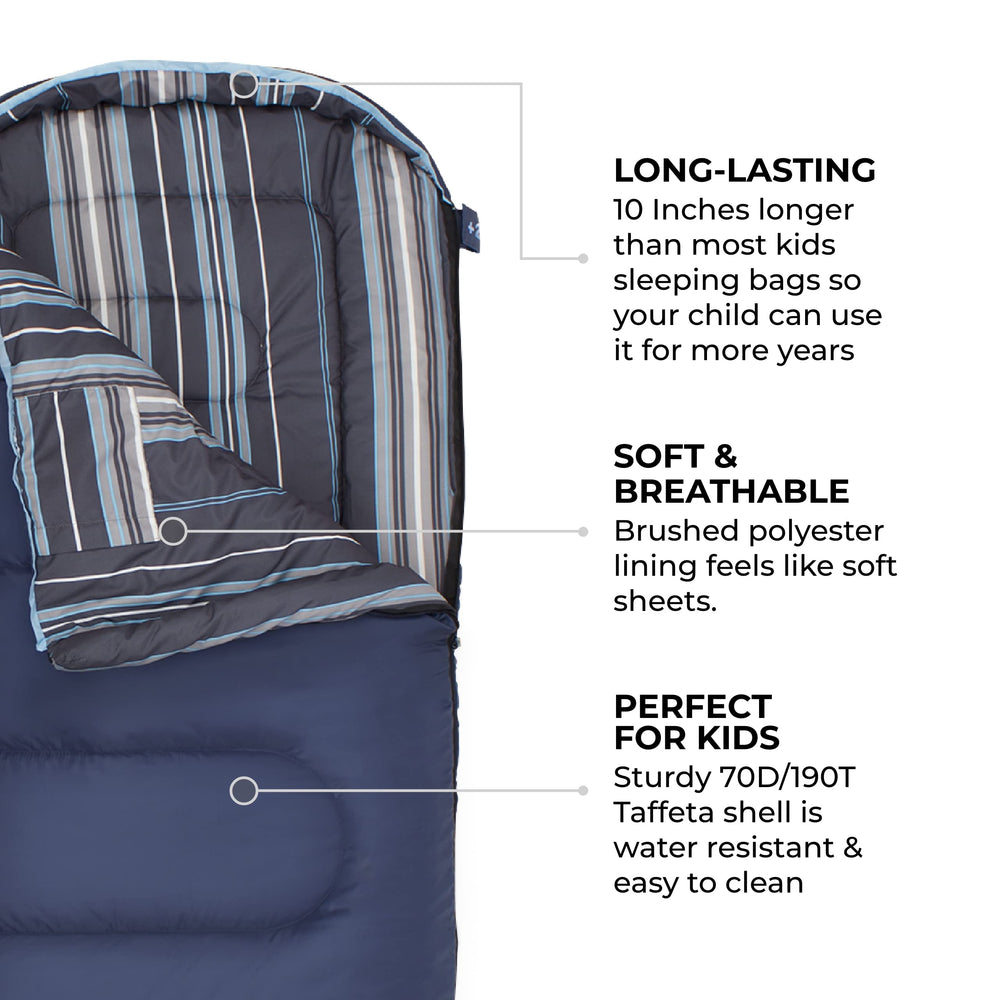 TETON Sports Teton Junior full-length zipper for reliable warmth control.
