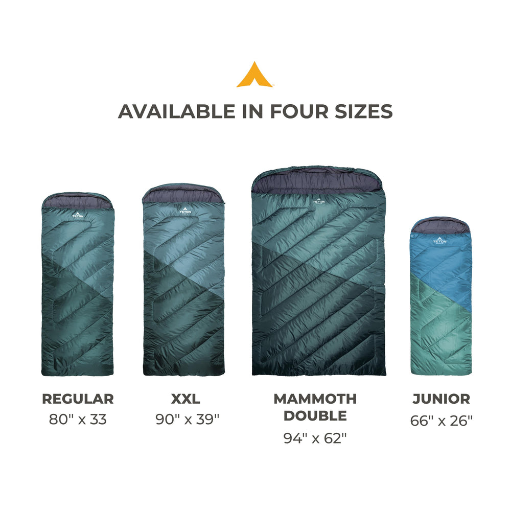 TETON Junior sleeping bag packs neatly for kid-friendly backpack trips.