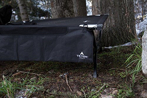 TETON Sports under-cot storage hammock keeps gear within reach and off the floor.