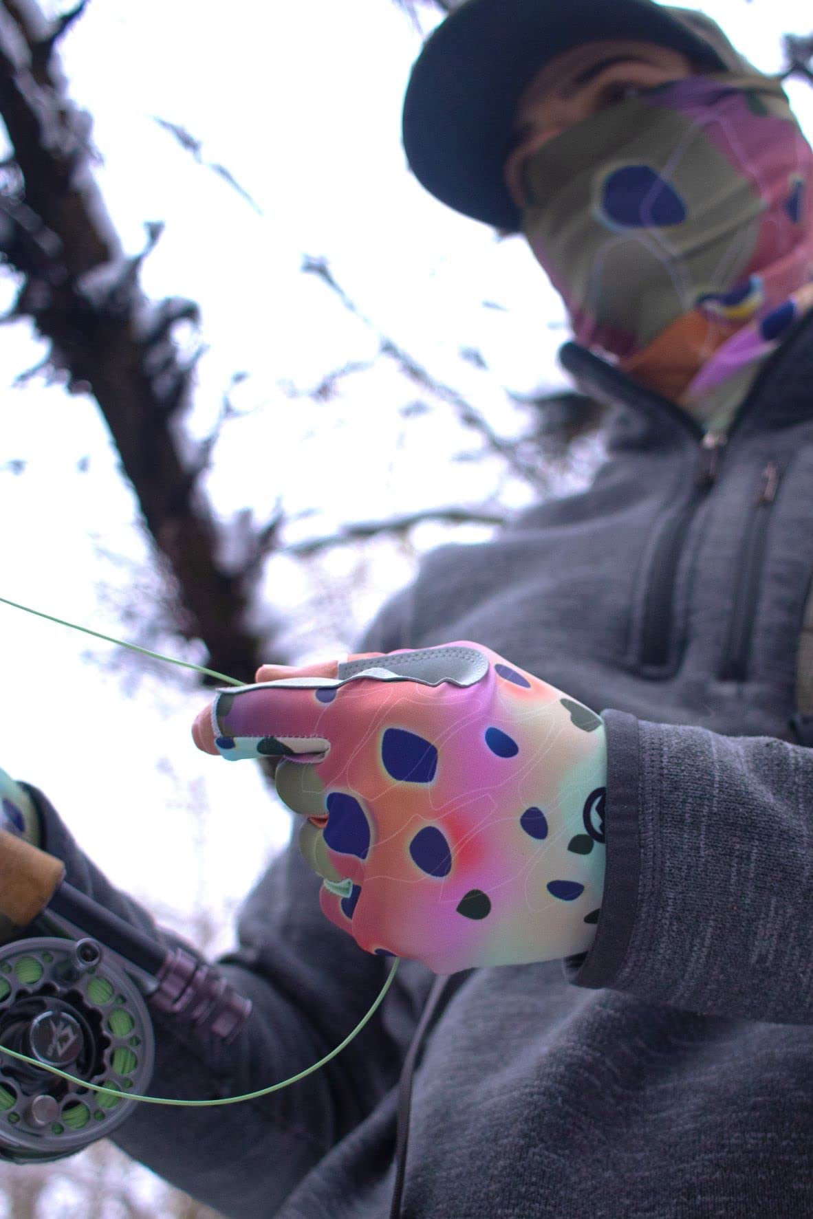 Teton Trout Series gloves feature Brown Trout pattern for rugged outdoor style.