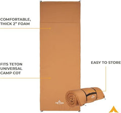 TETON Adventurer Camp Pad on cot demonstrates perfect fit