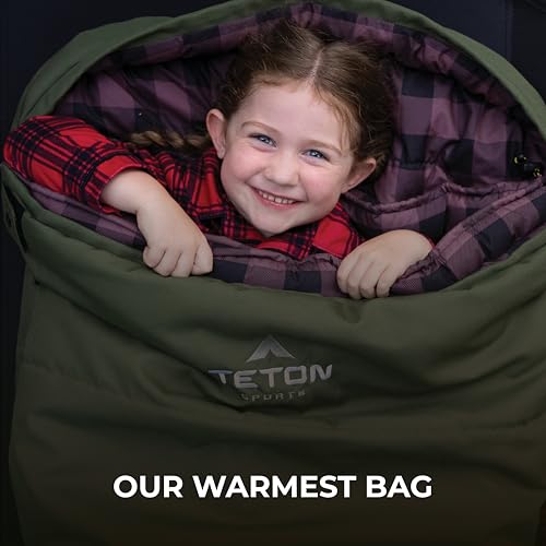 TETON Junior draft tube minimizes warm air escape for cozy nights.