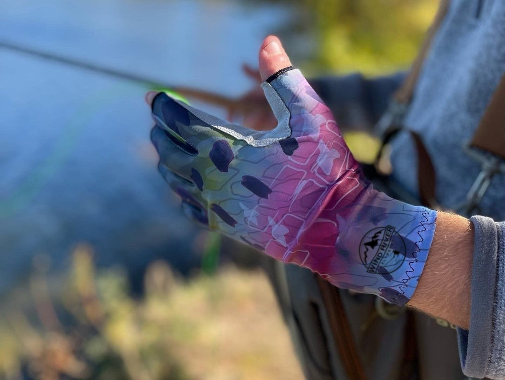 Teton Sports Trout Series brown pattern gloves with quick-dry fabric for hot days.