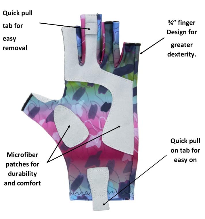 Teton Sports Trout Series golden pattern gloves with reinforced palms for grip.
