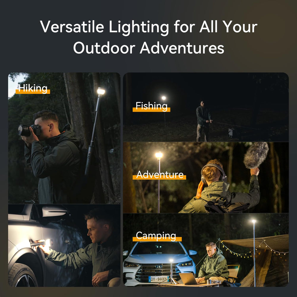 TEVOLE camping light aluminum tripod ensures stable, steady lighting