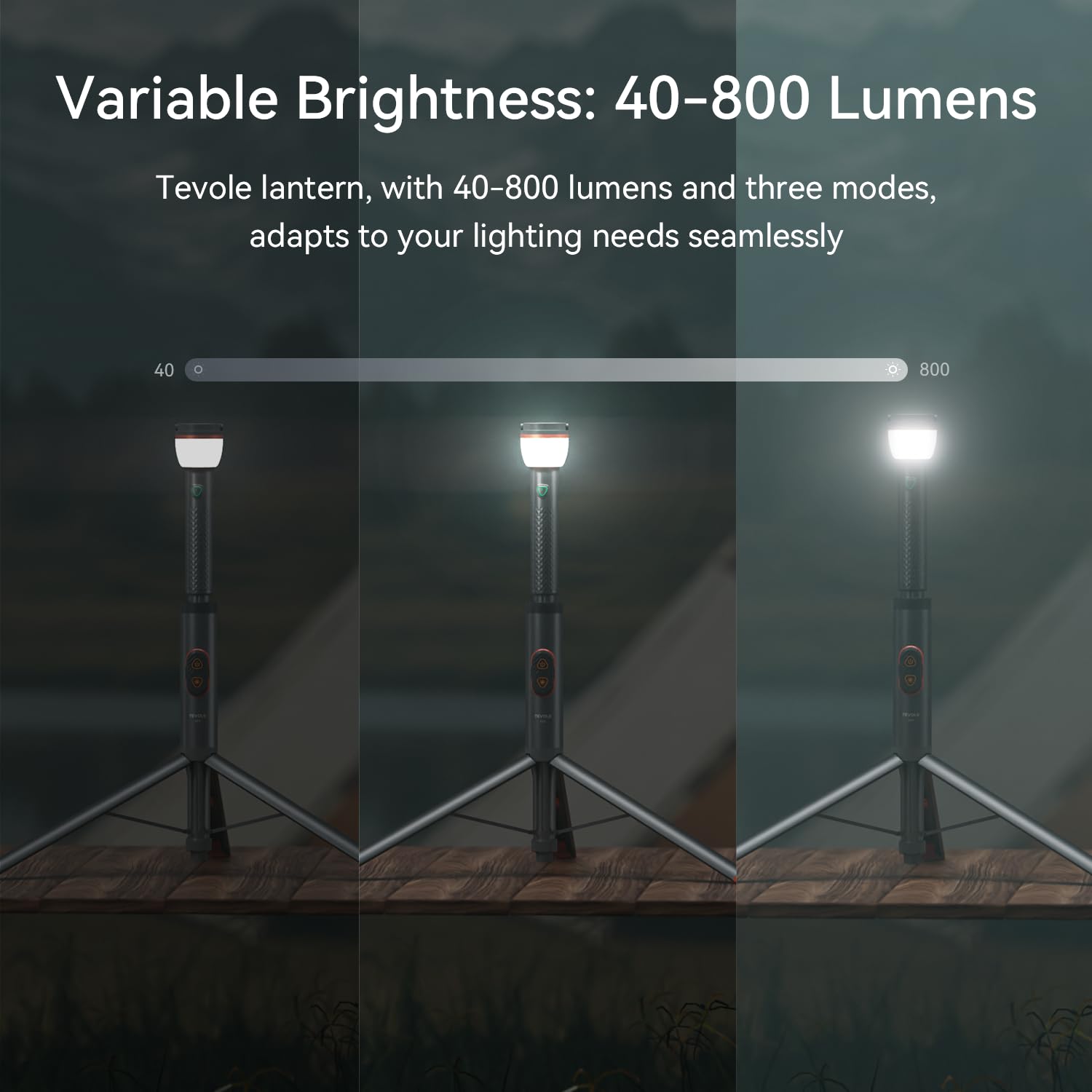 TEVOLE camping light IP65 waterproof withstands rain at outdoor adventures
