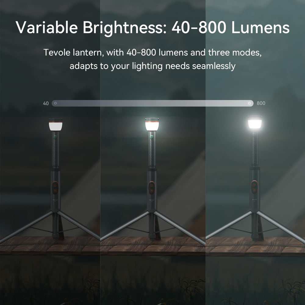 TEVOLE camping light IP65 waterproof withstands rain at outdoor adventures