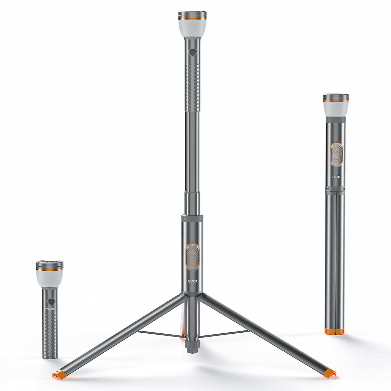 TEVOLE camping light telescoping extend provides tall overhead campsite illumination