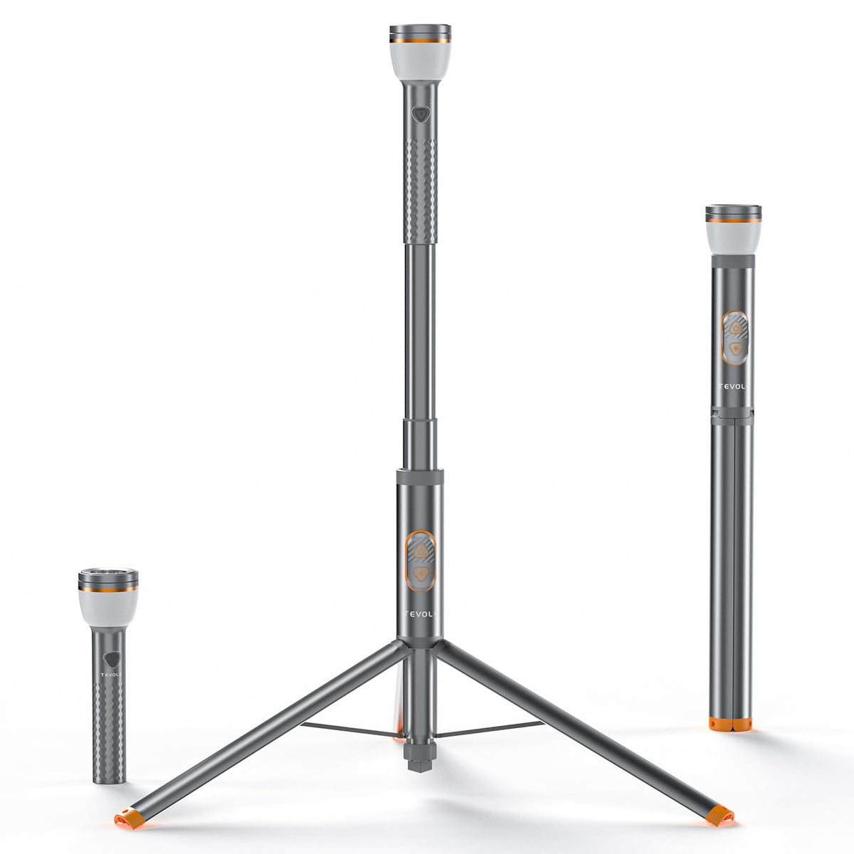 TEVOLE camping light telescoping extend provides tall overhead campsite illumination