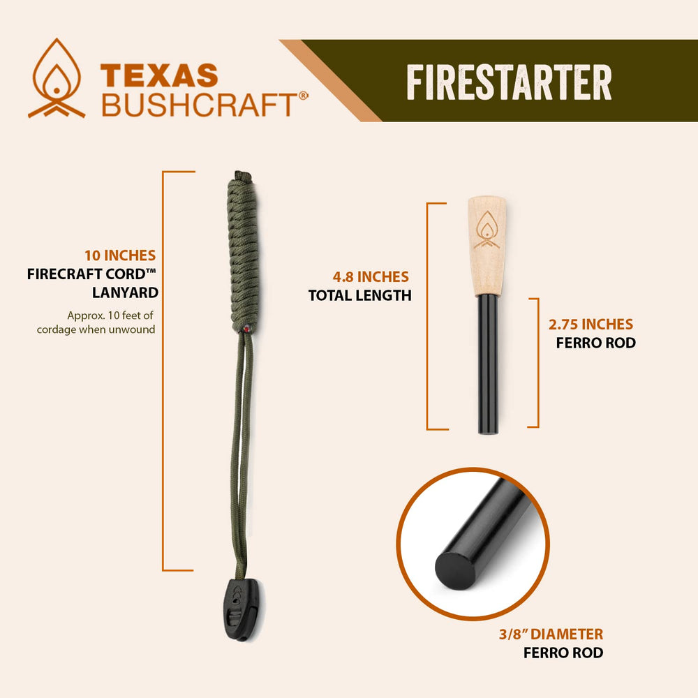 Texas Bushcraft compact pocket-size design fits in pack or glove box.