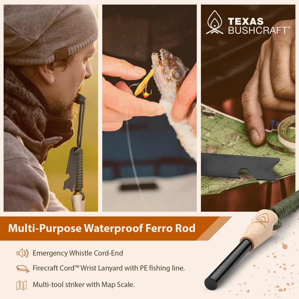 Texas Bushcraft hex wrench and micro ruler integrated for quick repairs.