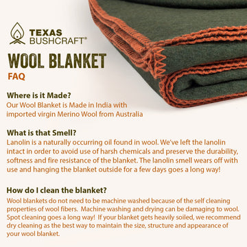 Texas Bushcraft merino blanket compact-packable roll-and-go design.