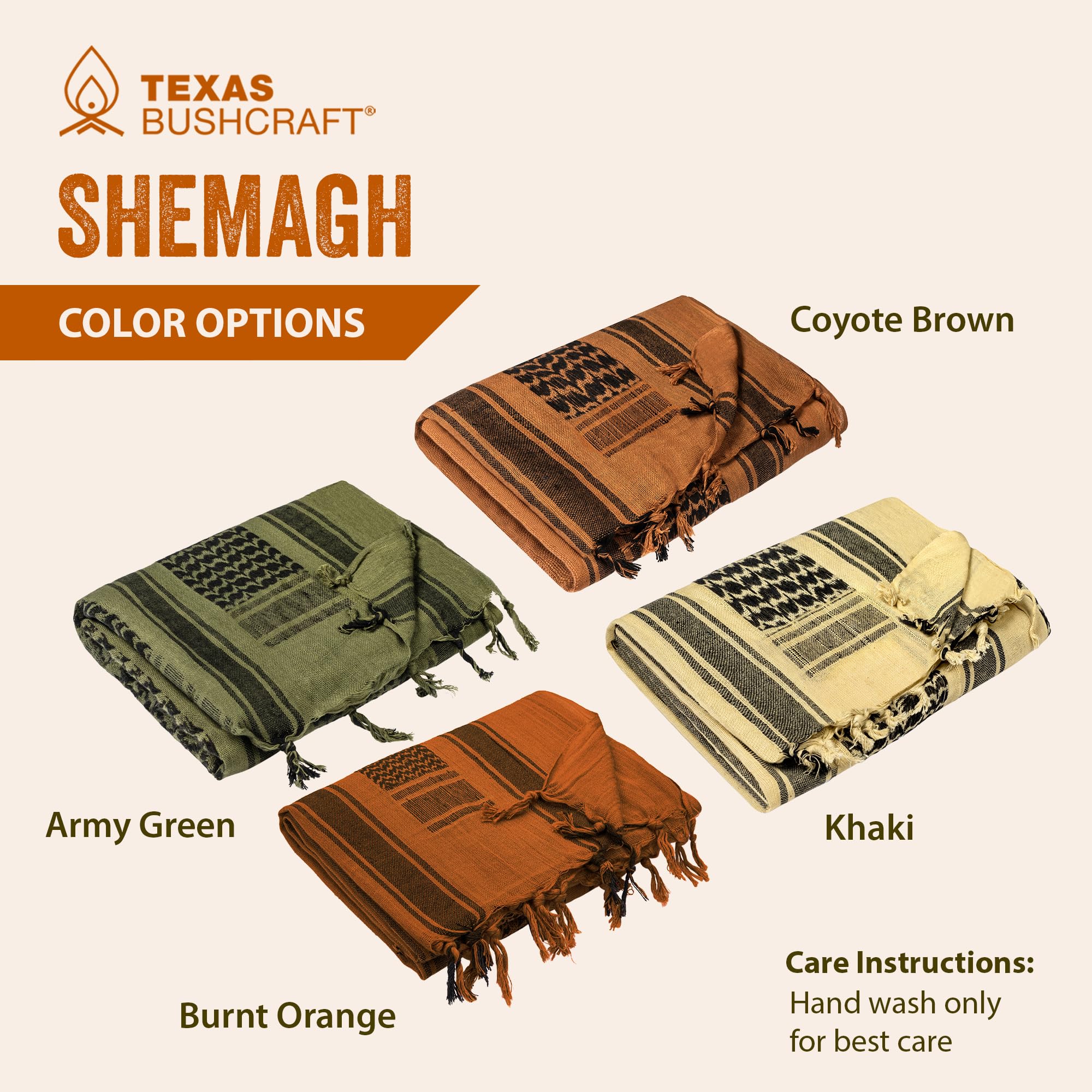 Texas Bushcraft Shemagh is drab green to match outdoor gear