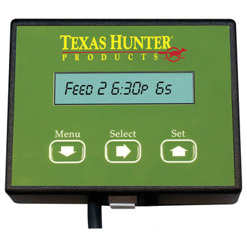 Texas Hunter SP12 solar charger image shows pre-wired setup for off-grid power.