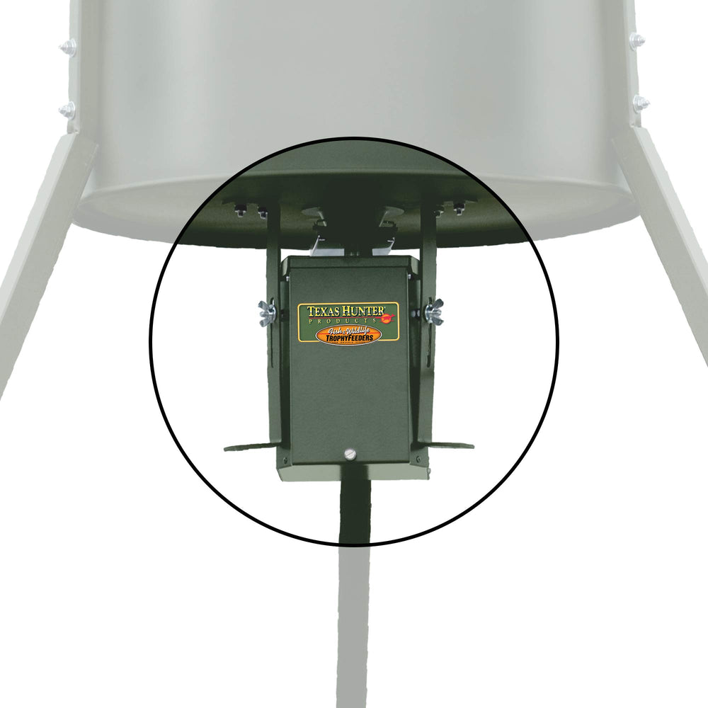 Texas Hunter TH70 cone highlights direct feed delivery to the hopper.