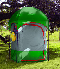 Texsport portable camping shower shelter rainfly-skylights enhance interior visibility.