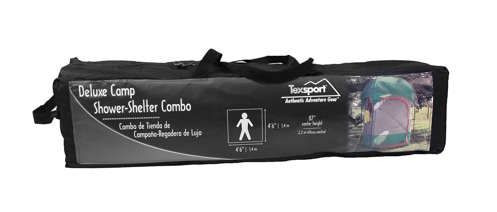 Texsport portable camping shower shelter ventilation-windows improve airflow during use.