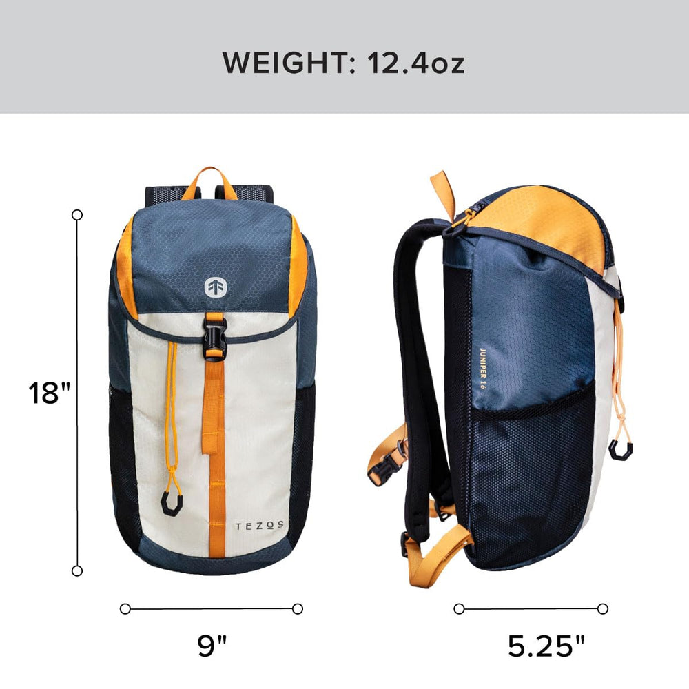 Tezos Juniper Daypack back panel, breathable mesh for cooling comfort.