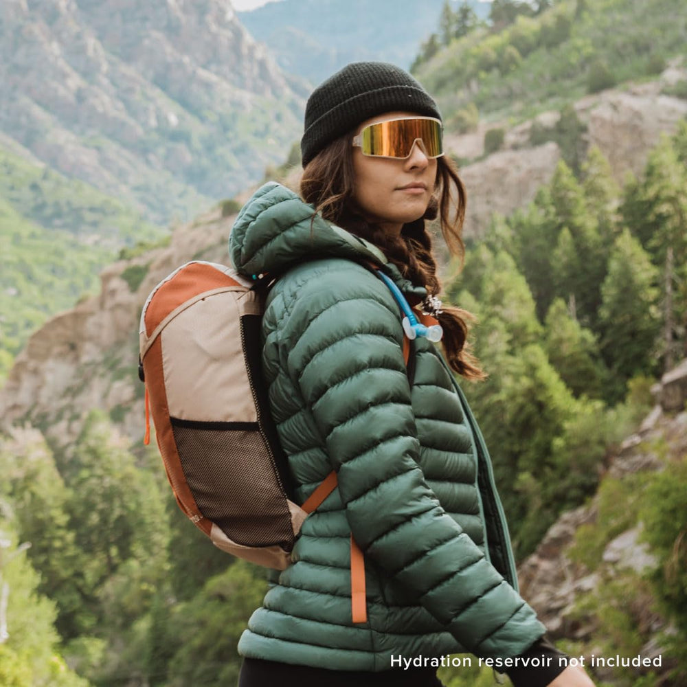 Tezos Juniper Daypack desert sand side view highlighting compact profile