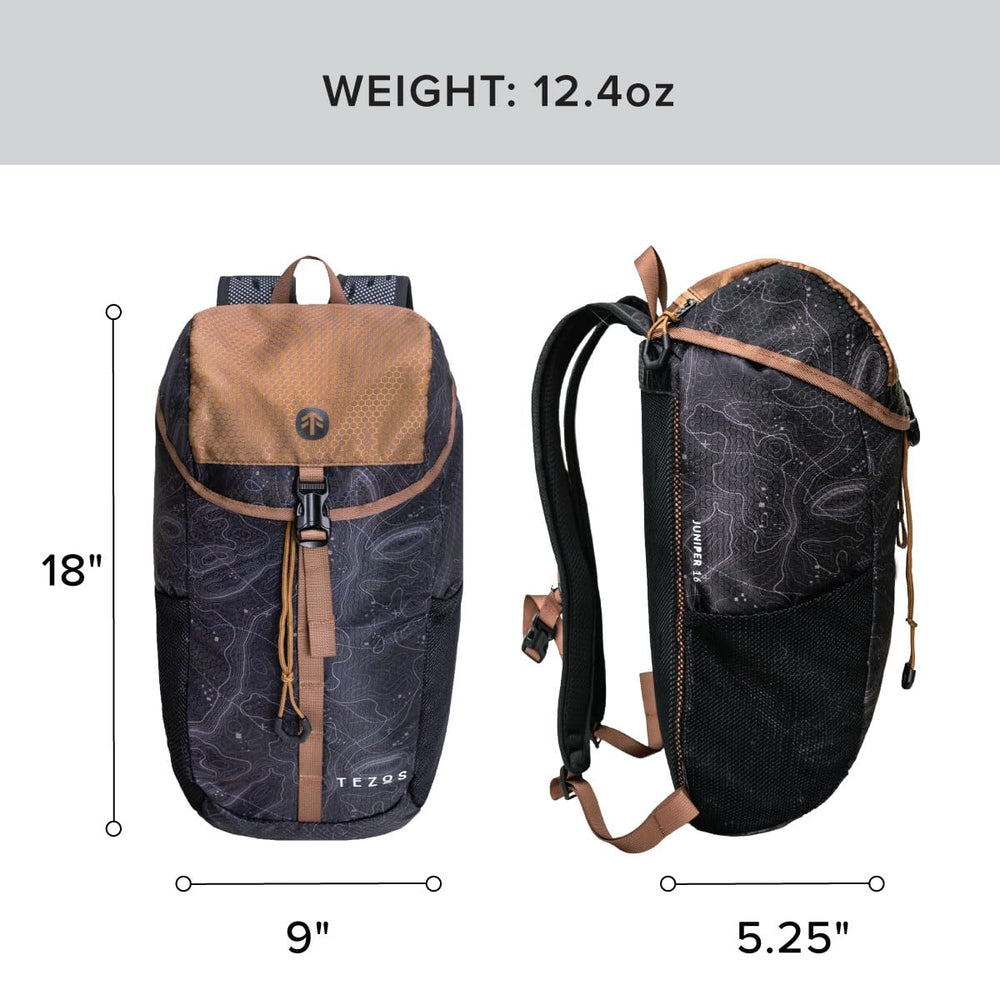 Tezos Juniper Daypack ultralight material reduces fatigue on long trips.