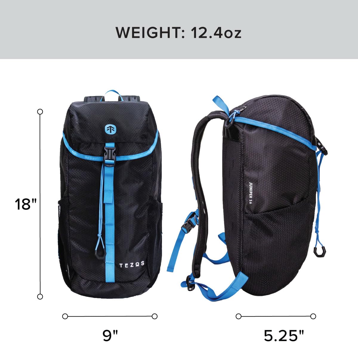 Tezos Juniper Daypack ultralight design supports long hikes without extra bulk.