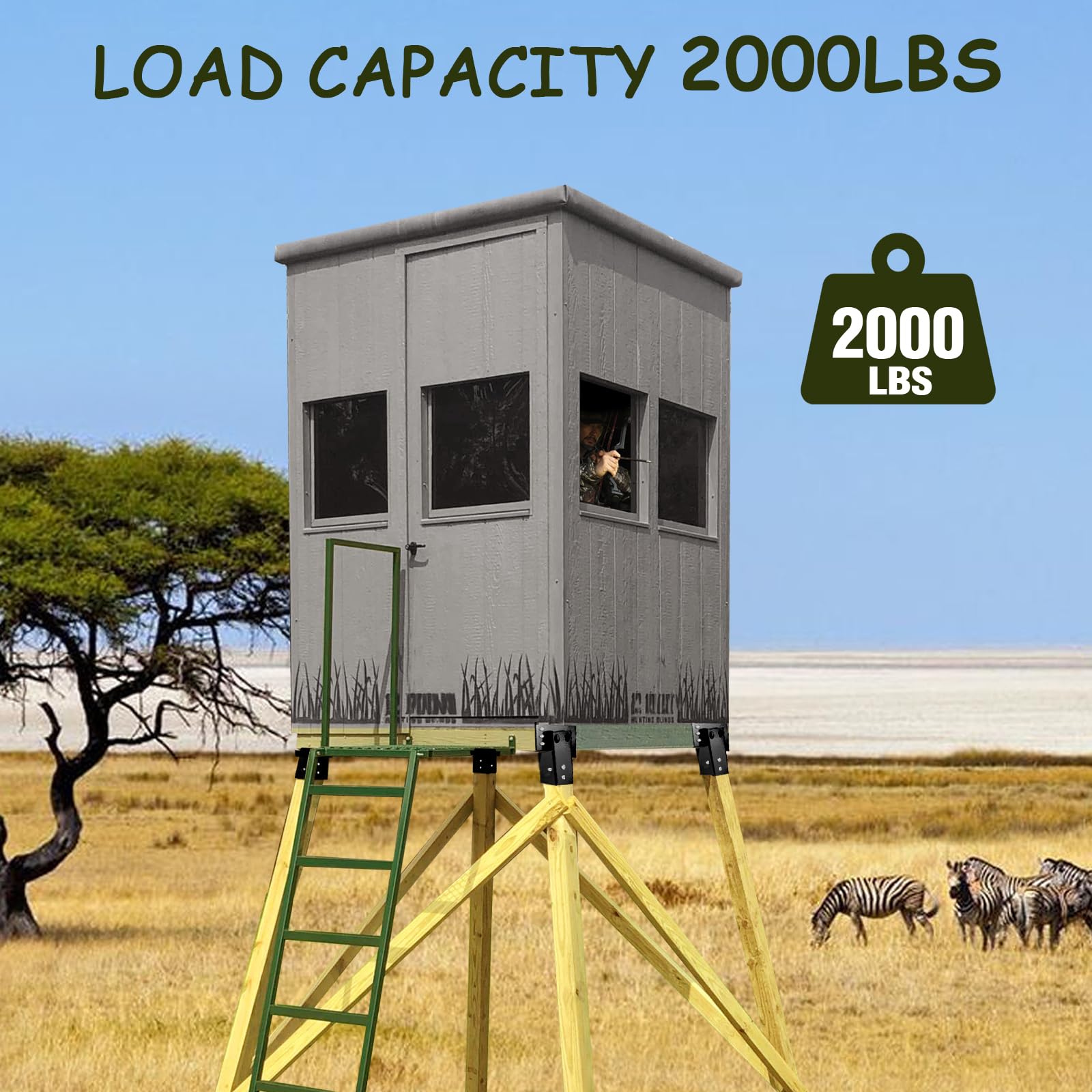 TFMUZERT outdoor bracket supports up to 2000 lbs for sturdy elevated platforms.