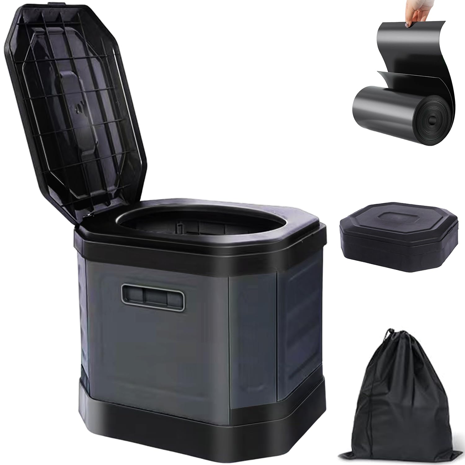 Tfulad camping toilet lid demonstrates secure privacy and spill prevention outdoors.