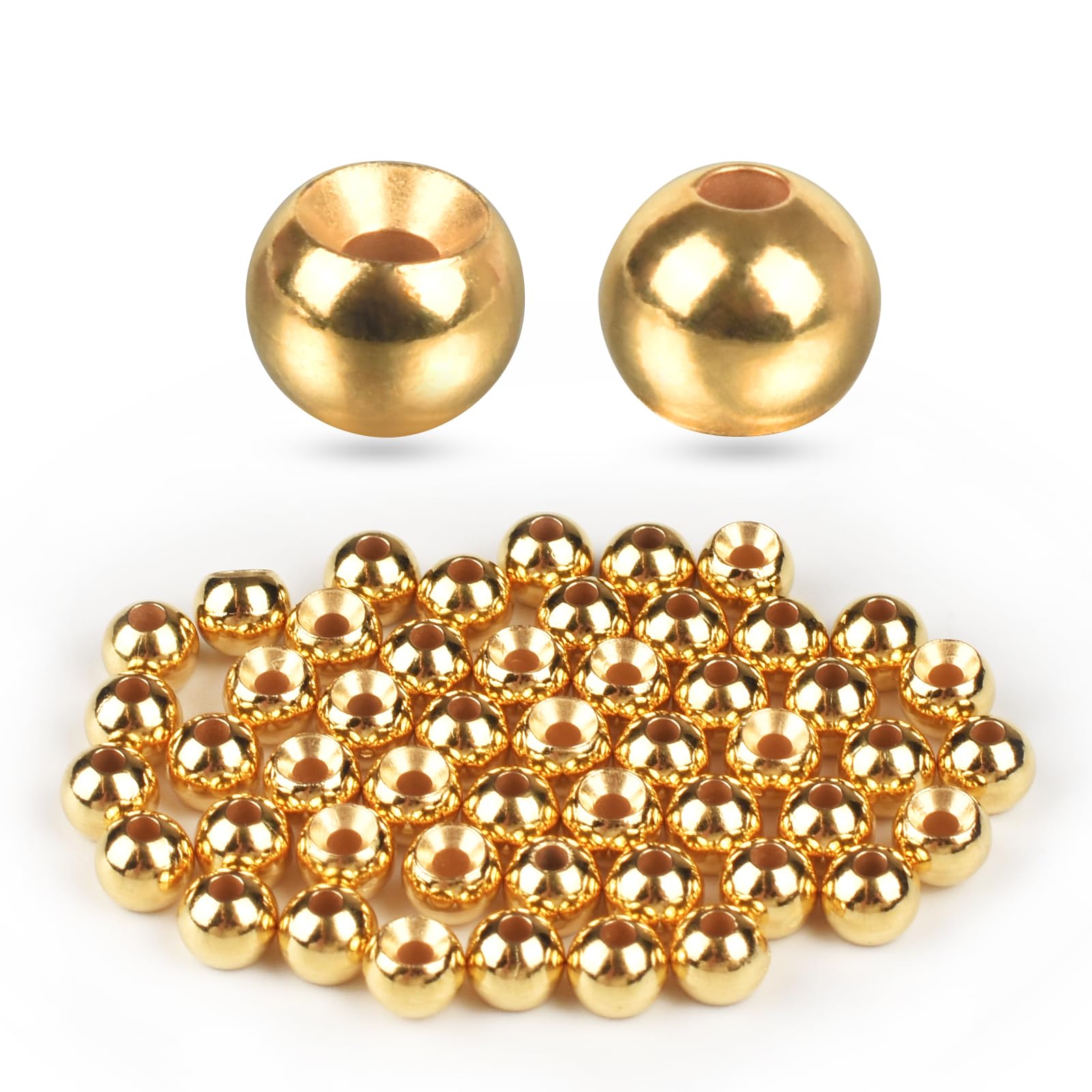 TG-DZURI tungsten beads cyclops gold 6.4mm improve sinking for deeper water.