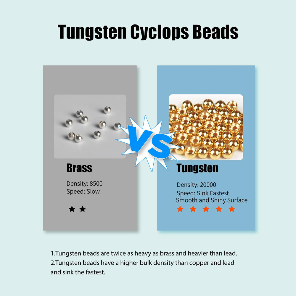 TG-DZURI tungsten beads cyclops natural 2.3mm versatile size for hooks.