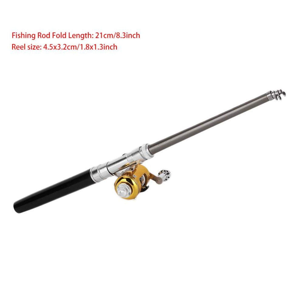 Folded, pocket-sized fishing rod ready for storage