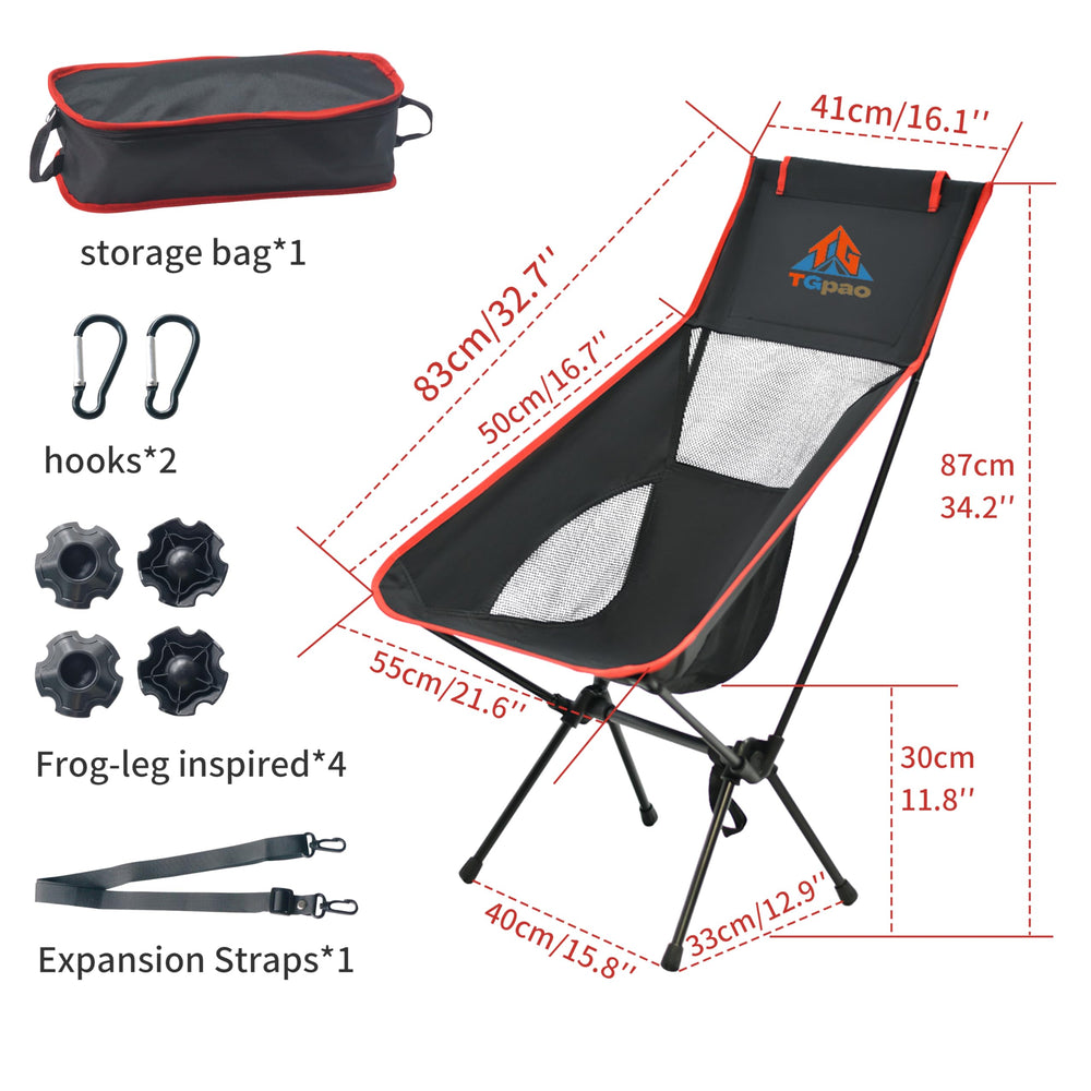 TGpao frog-foot stable structure anchoring chair on grass, sand, and gravel