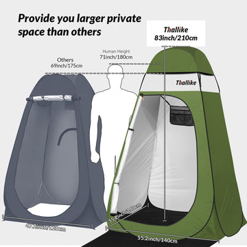 Thallike camping-changing-room privacy tent interior ready for quick clothing changes.