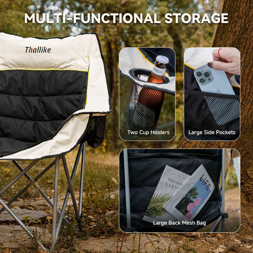Thallike chair dimensions 38-in L by 24-in W by 38-in H offer roomy seating.