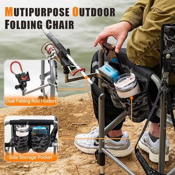 Thallike chair side pocket keeps gear within easy reach.