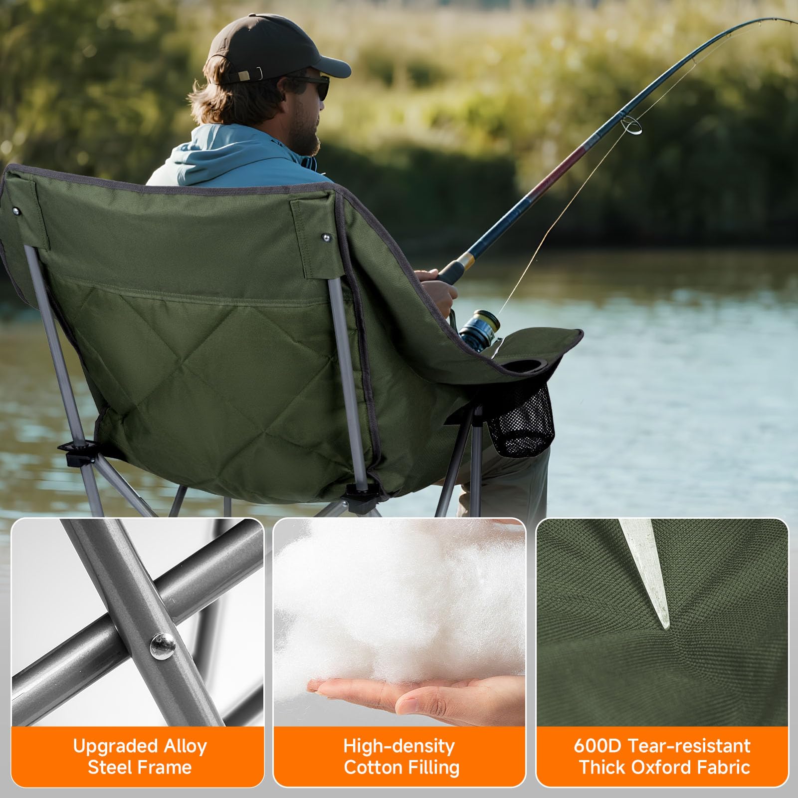 Thallike foldable chair with waterproof carry bag for travel.